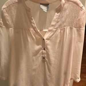 Maeve Cream Sheer Chiffon Blouse Size 4